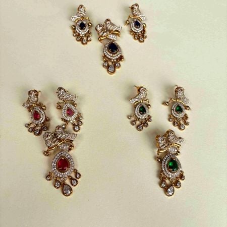Handmade Brass Metal Jewellery Bird Pendant Set